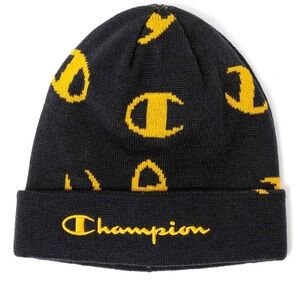 Champion Navy and Yellow Beanie